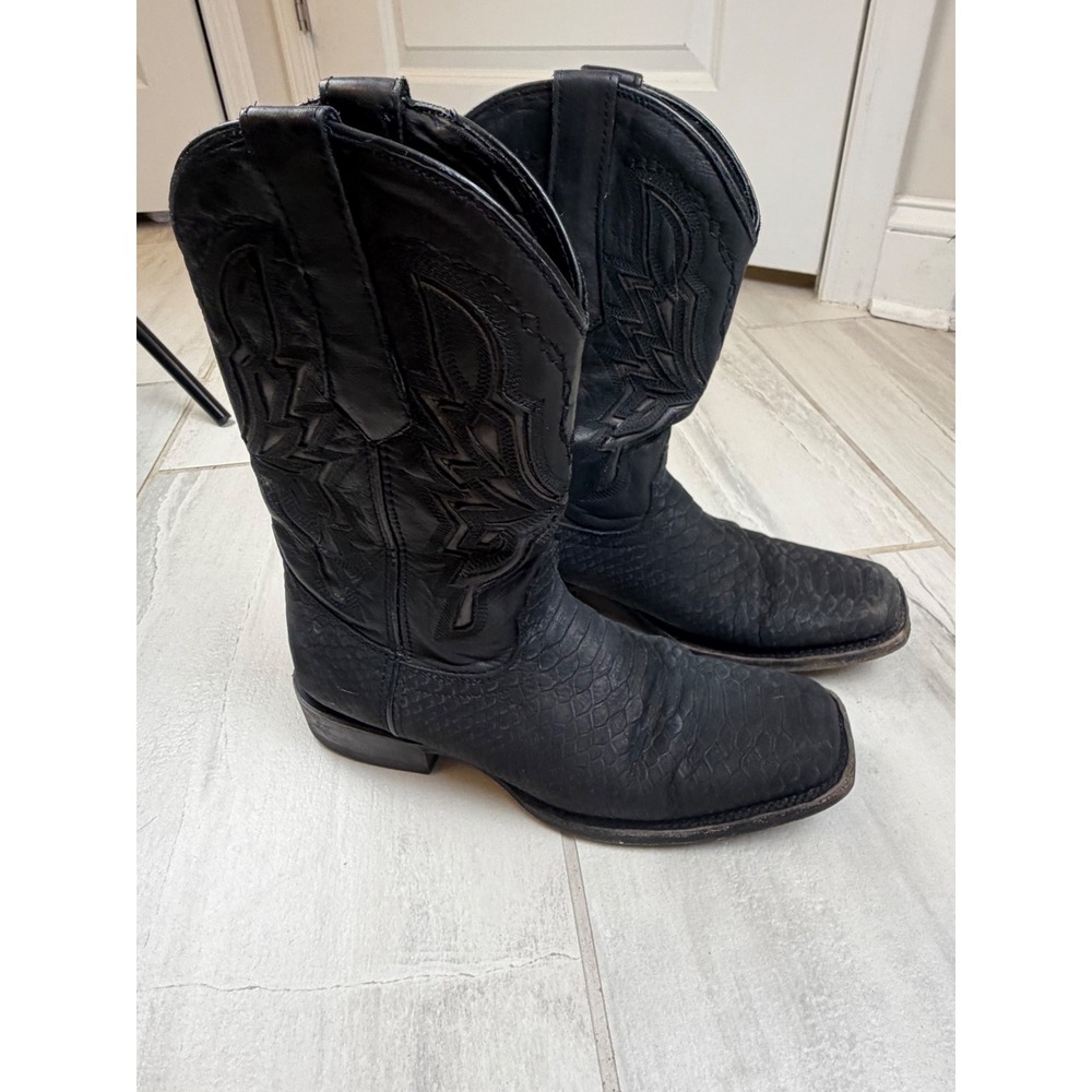 Hometown Boots Heritage Mens Black Python Snake Skin Western Cowboy Boots 8.5 E